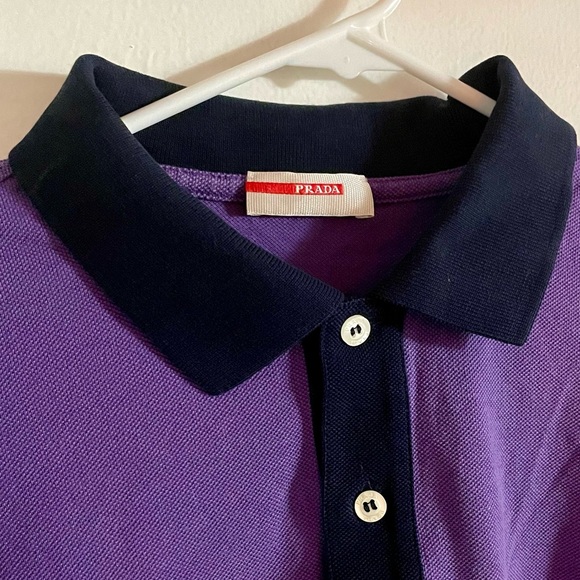 Mens PRADA Polo Shirt in Purple - Picture 2 of 4